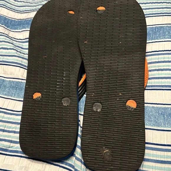 Havaianas orange & blue men’s flip flops size 43-44. US 11-12 - Picture 5 of 6